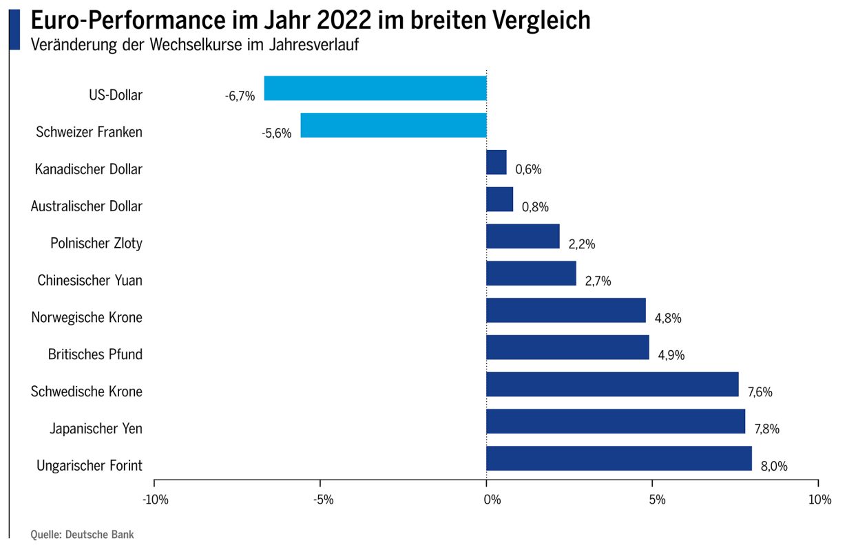 Euro-Performance im Jahr 2022 im breiten Vergleich