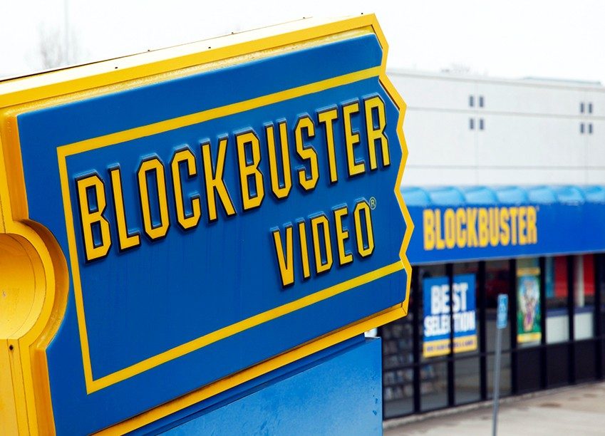 Schild der Blockbuster-Video-Verleihkette.
