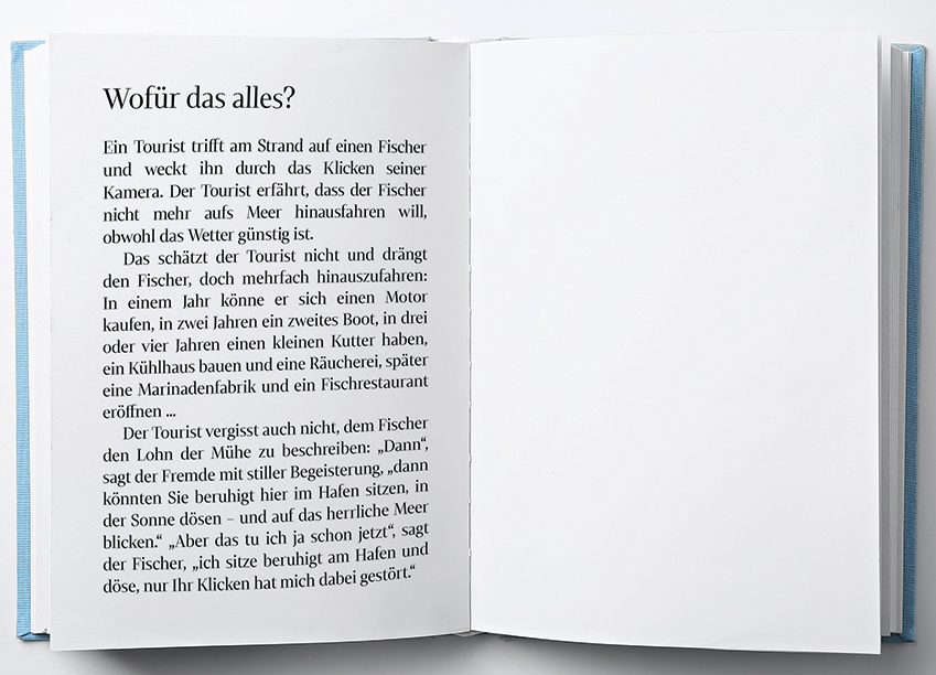 Auch nach 60 Jahren immer noch am Puls der Zeit ist die hier gekürzt nacherzählte „Anekdote zur Senkung der Arbeitsmoral“ von Heinrich Böll.