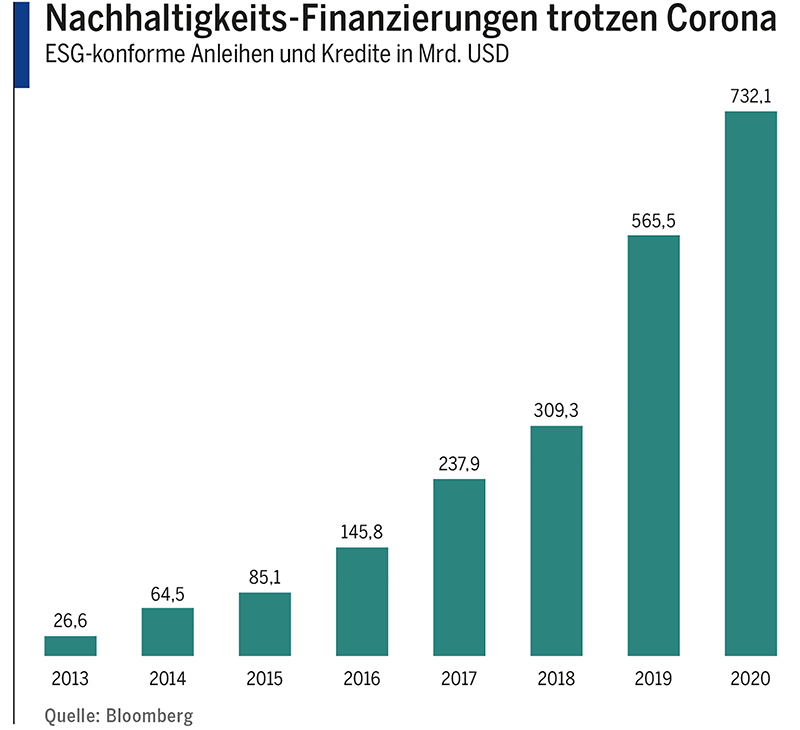 Nachhaltigkeits-Finanzierungen trotzen Corona