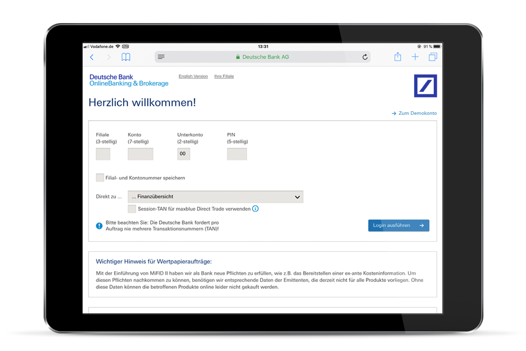 Deutsche Bank Online Banking