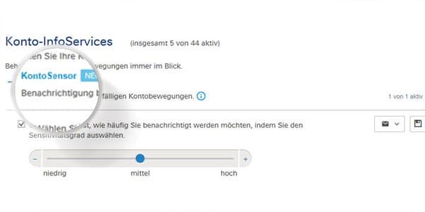 Kontosensor Deutsche Bank Privatkunden