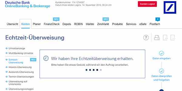 Echtzeit-Überweisung | Deutsche Bank