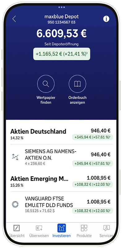 Detailansicht eines maxblue Depots