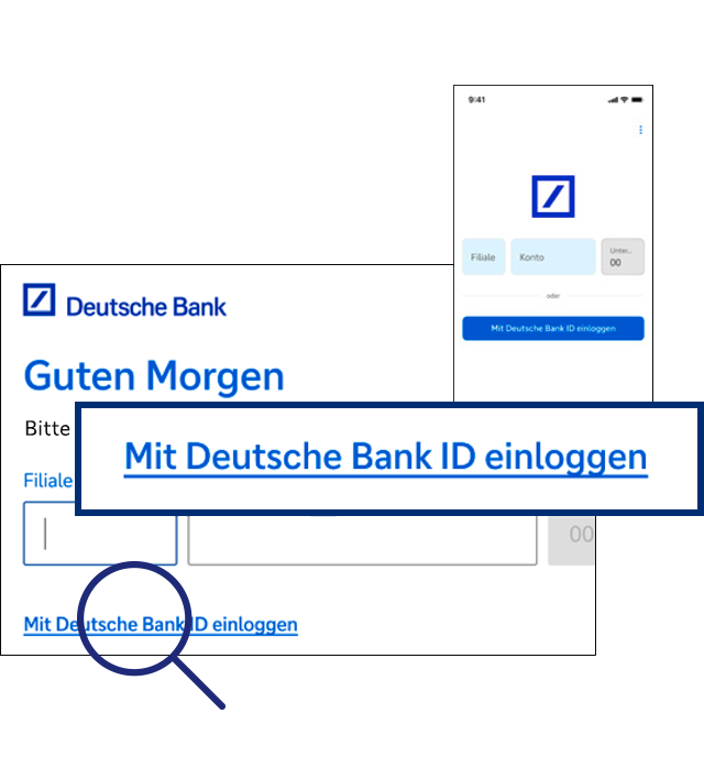 Zu sehen ist die Eingabeansicht für das Login mobil und für Desktop