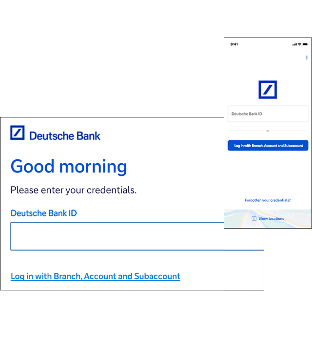 Zu sehen ist das Eingabefeld für die Postbank ID mobil und für Desktop