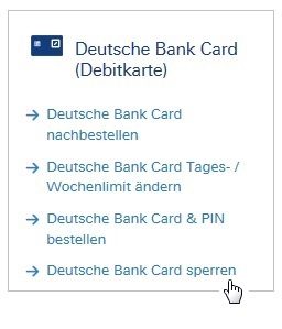 Services-OnlineSelfServices – Deutsche Bank Privatkunden
