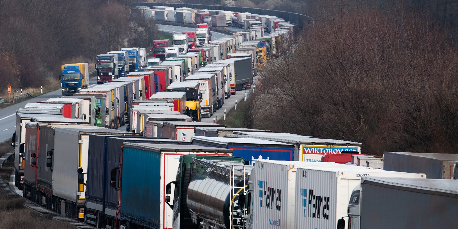 Staus von LKW an der Grenze