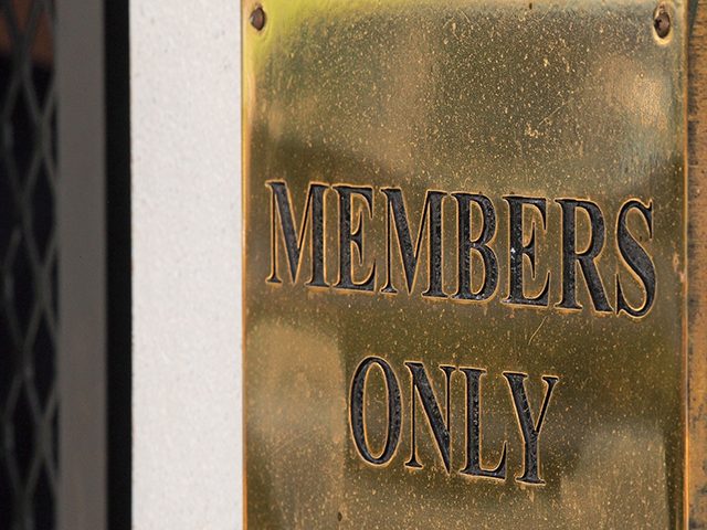 "Member only"-Schild